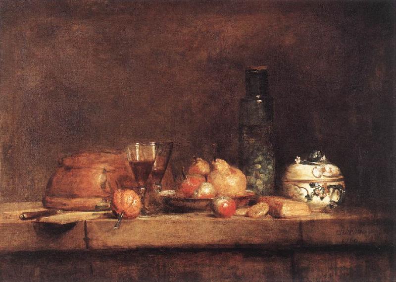 jean-Baptiste-Simeon Chardin Still-Life with Jar of Olives France oil painting art